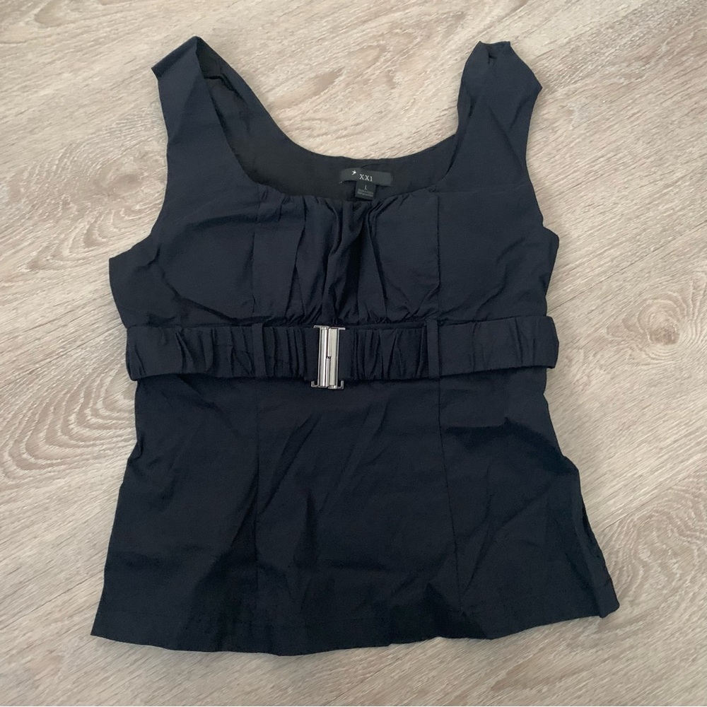 Vintage Forever 21 Black Y2K Tank Top Size L